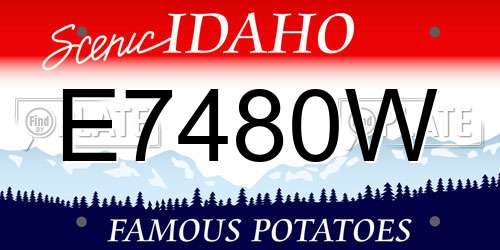 E7480W Idaho License Plate