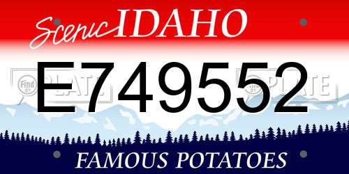E749552 Idaho License Plate