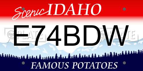 E74BDW Idaho License Plate