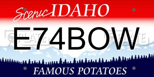 E74BOW Idaho License Plate