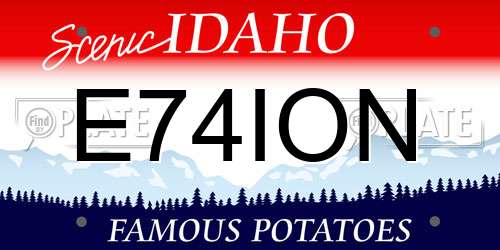 E74ION Idaho License Plate
