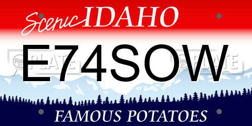 E74SOW Idaho License Plate