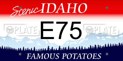 E75 Idaho License Plate