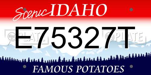 E75327T Idaho License Plate