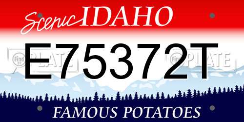 E75372T Idaho License Plate
