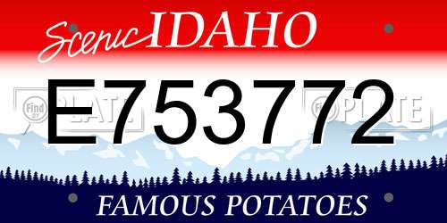 E753772 Idaho License Plate