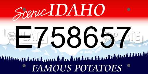 E758657 Idaho License Plate