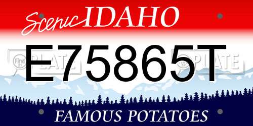 E75865T Idaho License Plate