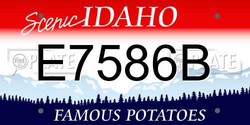 E7586B Idaho License Plate