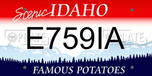 E759IA Idaho License Plate