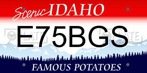 E75BGS Idaho License Plate