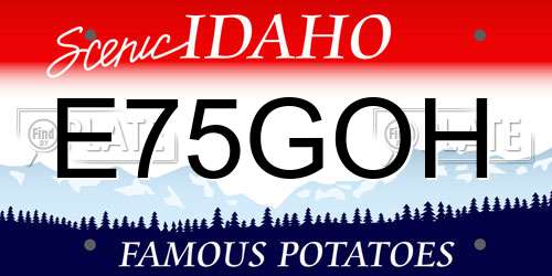 E75GOH Idaho License Plate