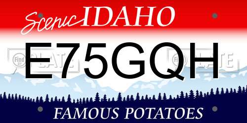 E75GQH Idaho License Plate