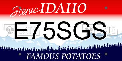 E75SGS Idaho License Plate