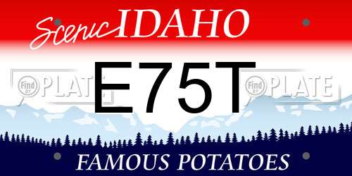 E75T Idaho License Plate