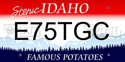 E75TGC Idaho License Plate