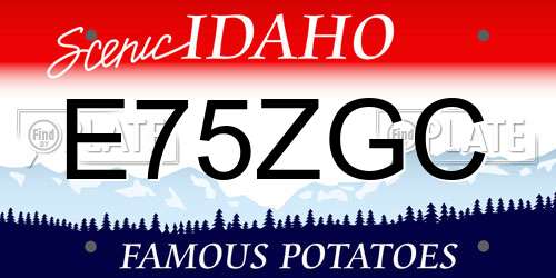 E75ZGC Idaho License Plate