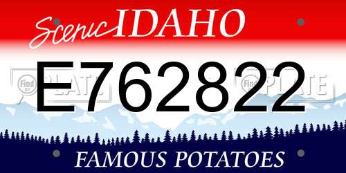 E762822 Idaho License Plate