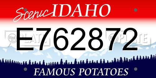 E762872 Idaho License Plate