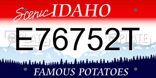 E76752T Idaho License Plate