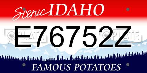 E76752Z Idaho License Plate
