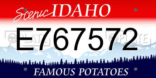 E767572 Idaho License Plate