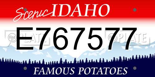E767577 Idaho License Plate