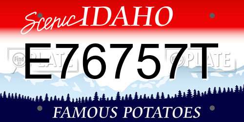 E76757T Idaho License Plate