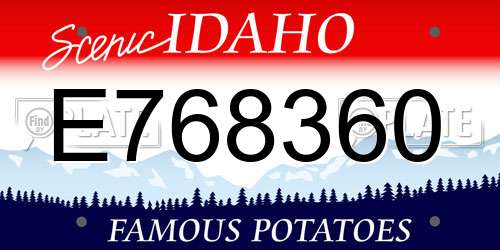 E768360 Idaho License Plate