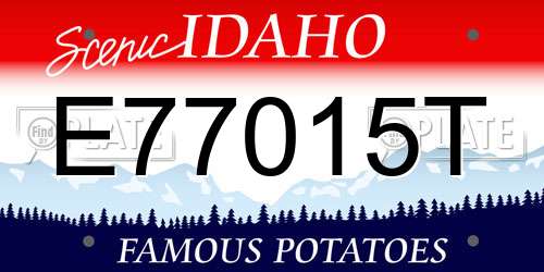 E77015T Idaho License Plate