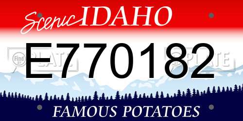E770182 Idaho License Plate