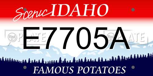 E7705A Idaho License Plate
