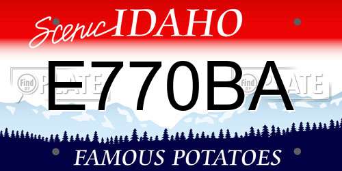 E770BA Idaho License Plate