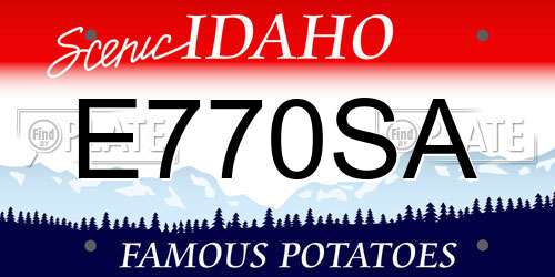 E770SA Idaho License Plate
