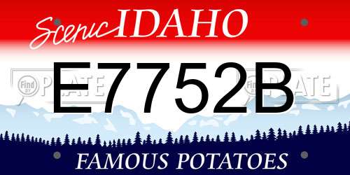 E7752B Idaho License Plate