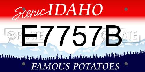 E7757B Idaho License Plate