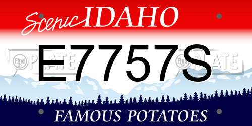 E7757S Idaho License Plate