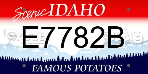 E7782B Idaho License Plate