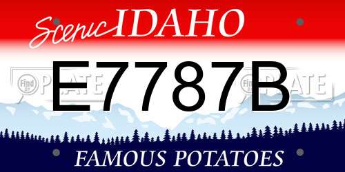 E7787B Idaho License Plate