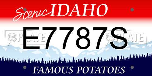 E7787S Idaho License Plate