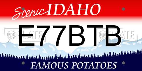 E77BTB Idaho License Plate