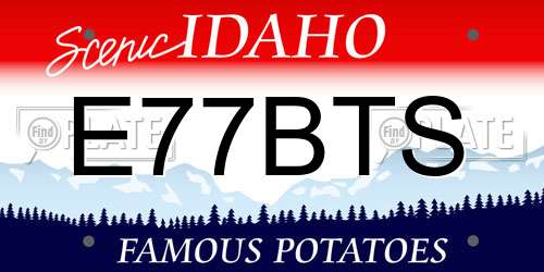 E77BTS Idaho License Plate