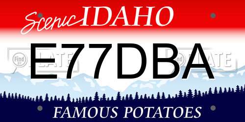 E77DBA Idaho License Plate