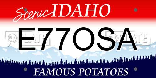 E77OSA Idaho License Plate
