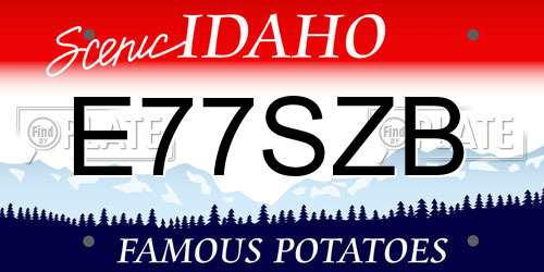 E77SZB Idaho License Plate