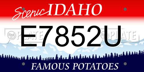E7852U Idaho License Plate