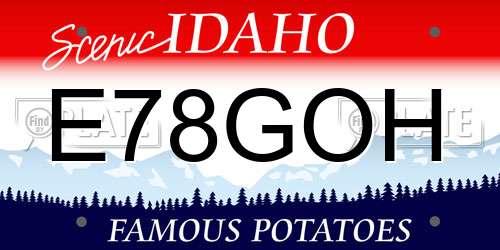 E78GOH Idaho License Plate
