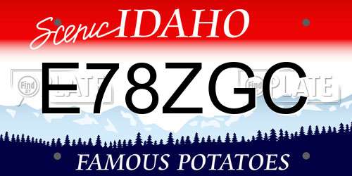 E78ZGC Idaho License Plate