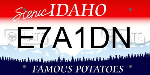 E7A1DN Idaho License Plate