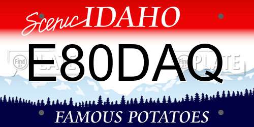 E80DAQ Idaho License Plate